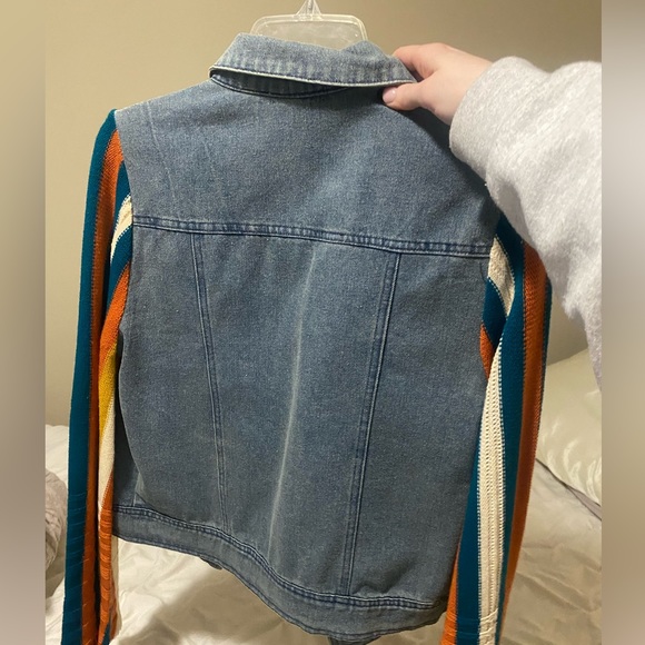 NWOT Alter’d Stare Denin jacket w/ knitted sleeves - Picture 3 of 3